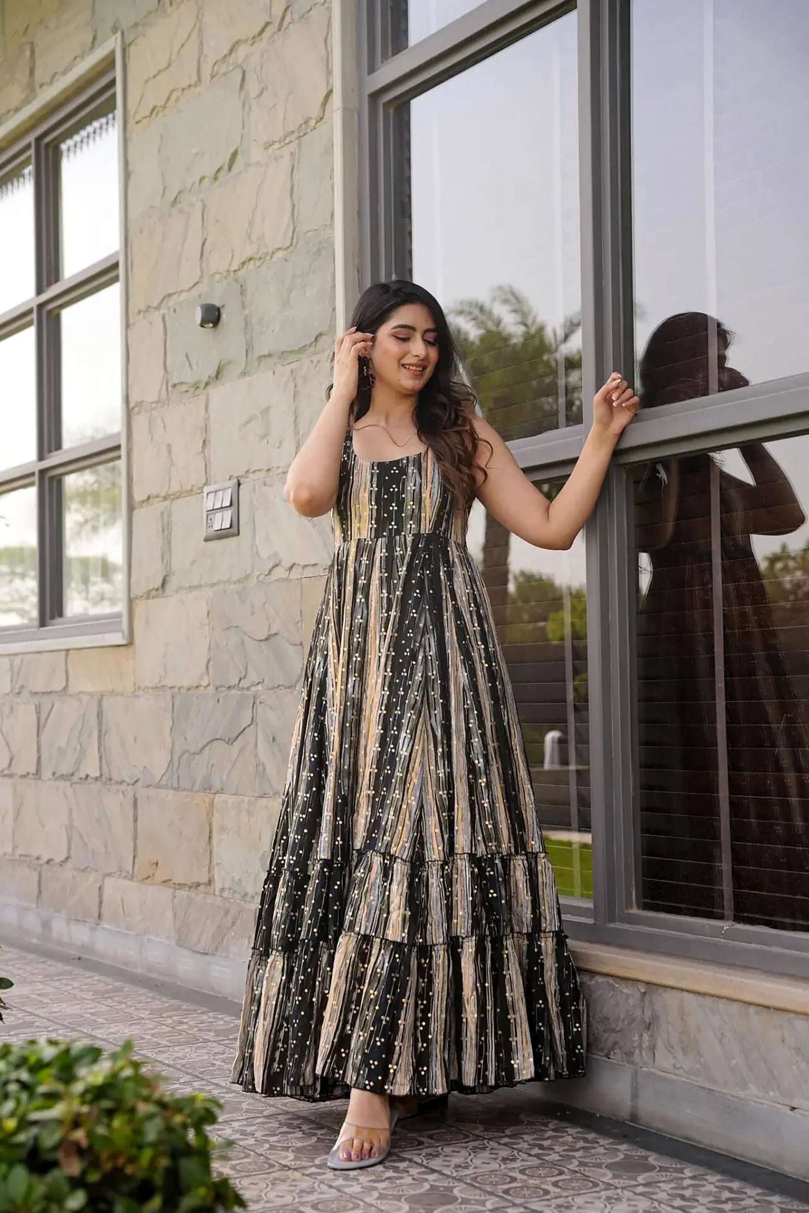 Heavy Digital Print Full Flare Anarkali Gown for Women Clothsvilla