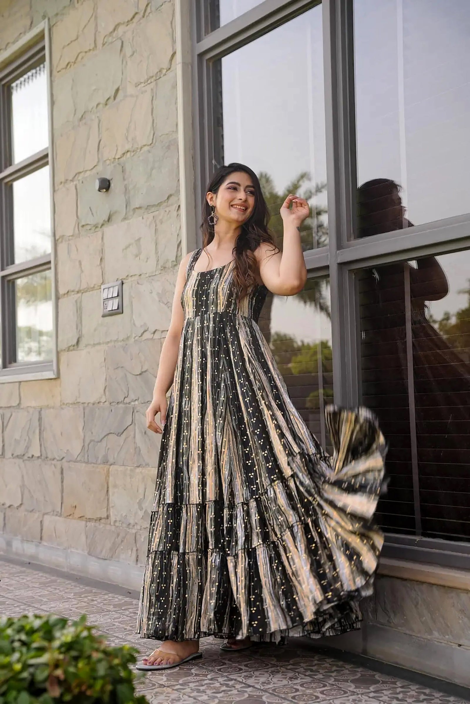 Heavy Digital Print Full Flare Anarkali Gown for Women Clothsvilla