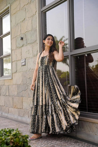 Heavy Digital Print Full Flare Anarkali Gown for Women Clothsvilla