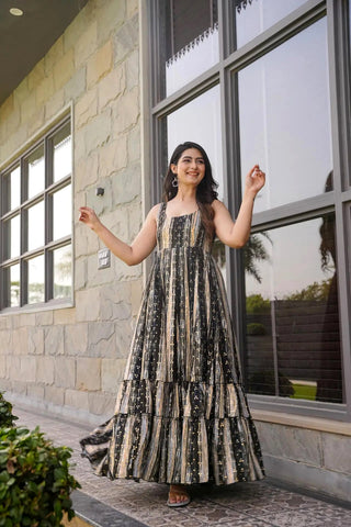 Heavy Digital Print Full Flare Anarkali Gown for Women Clothsvilla