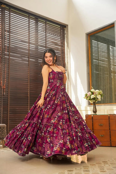 Heavy Digital Print Full Flare Anarkali Gown for Women Clothsvilla Main image