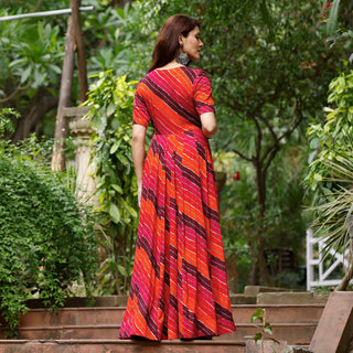 Heavy Digital Print Full Flare Gown Collection for Women Clothsvilla