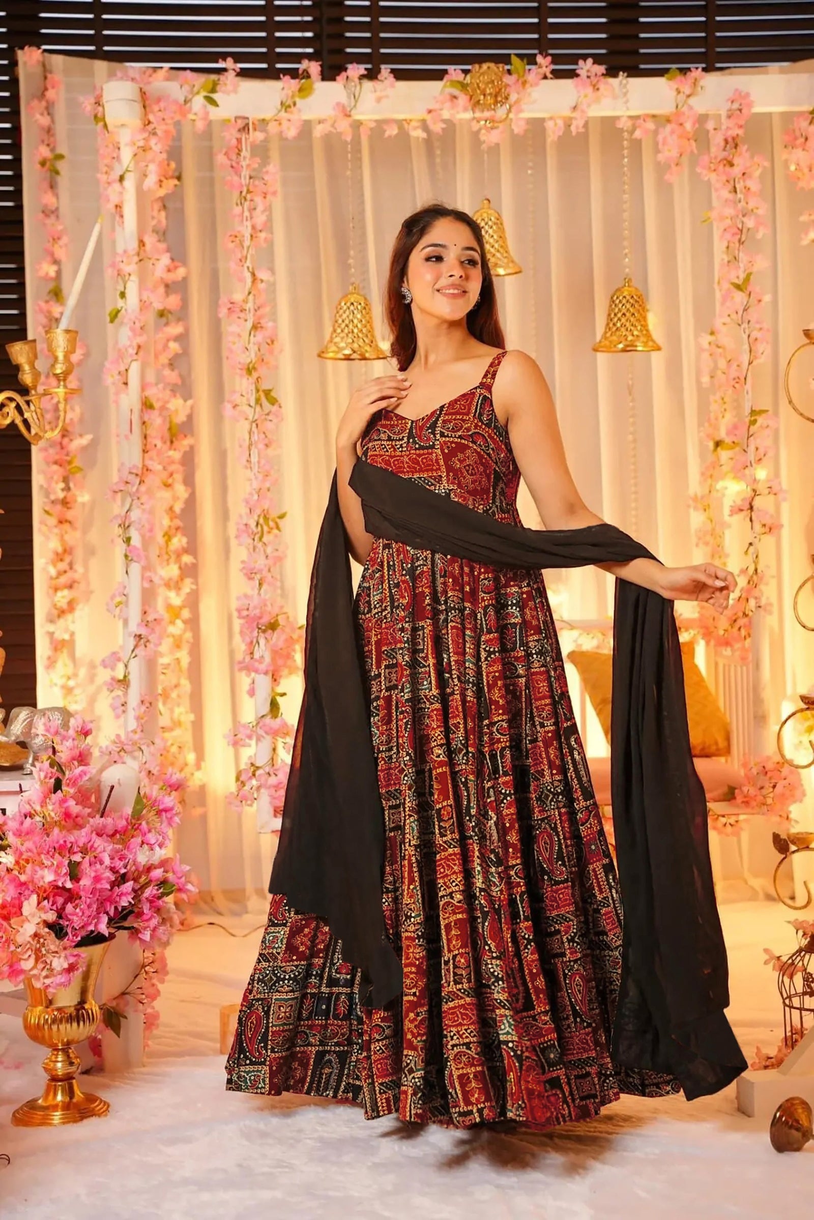 Heavy Digital Print Full Flare Gown Collection for Women Clothsvilla