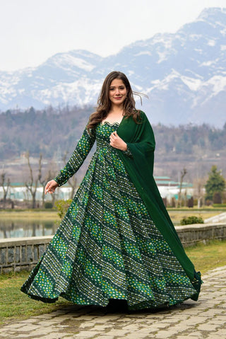Heavy Digital Print Full Flare Gown Collection for Women Clothsvilla