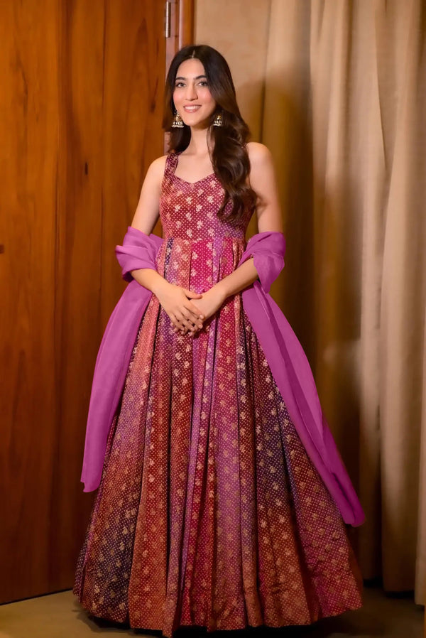 Heavy Digital Print Full Flare Gown Collection for Women Clothsvilla