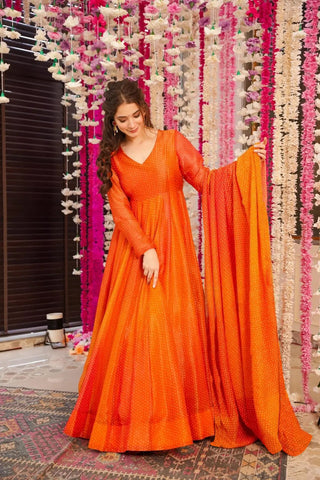 Heavy Digital Print Full Flare Gown Collection for Women Clothsvilla
