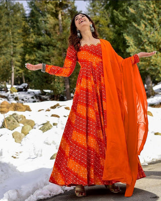 Heavy Digital Print Full Flare Gown Collection for Women Clothsvilla