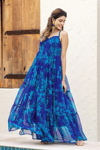 Heavy Faux Georgette Digital Print Anarkali Gown for Women Clothsvilla