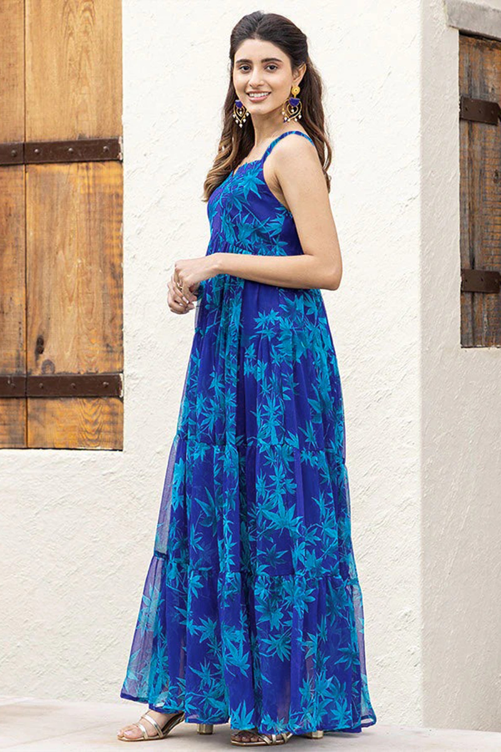 Heavy Faux Georgette Digital Print Anarkali Gown for Women Clothsvilla
