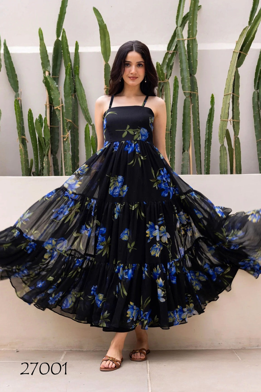 Heavy Faux Georgette Digital Print Flared Anarkali Gown for Women Clothsvilla