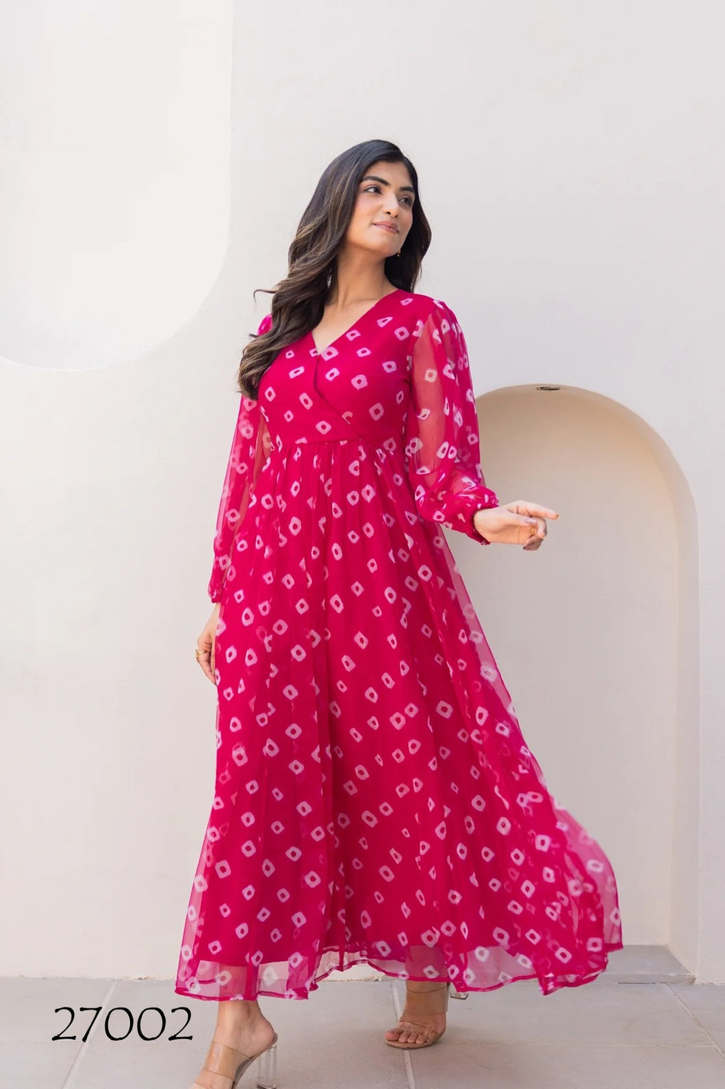 Heavy Faux Georgette Digital Print Flared Anarkali Gown for Women Clothsvilla