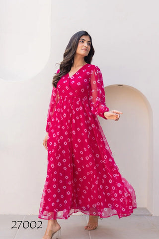 Heavy Faux Georgette Digital Print Flared Anarkali Gown for Women Clothsvilla