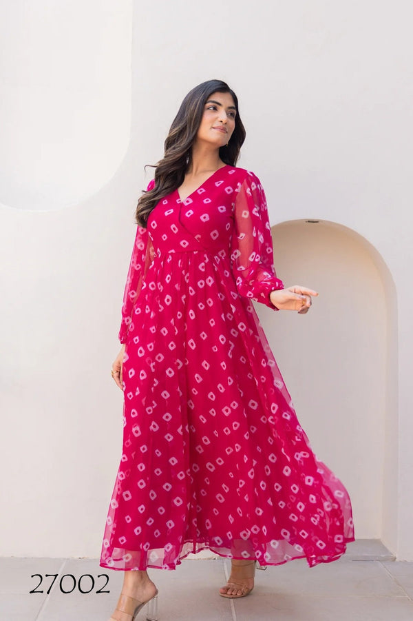 Heavy Faux Georgette Digital Print Flared Anarkali Gown for Women Clothsvilla
