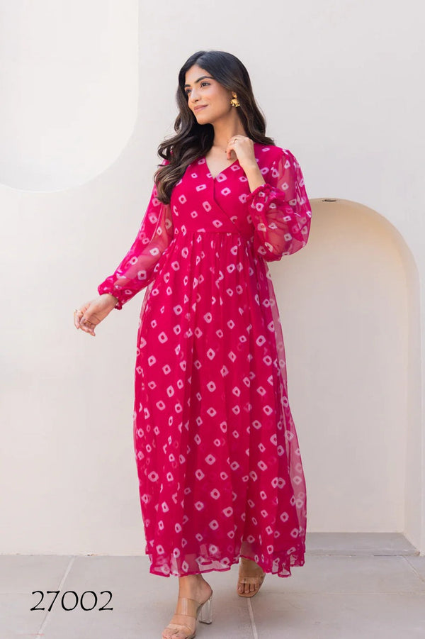 Heavy Faux Georgette Digital Print Flared Anarkali Gown for Women Clothsvilla