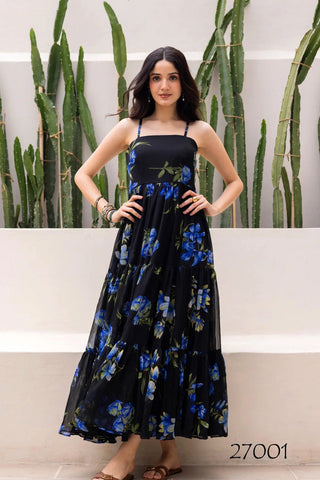 Heavy Faux Georgette Digital Print Flared Anarkali Gown for Women Clothsvilla