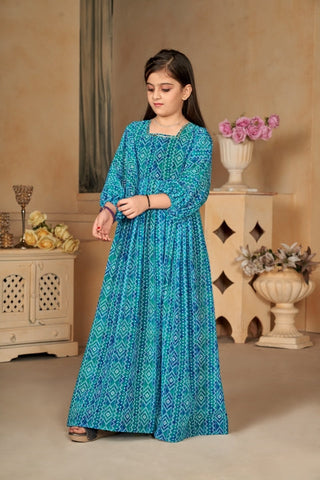 Heavy Georgette Digital Print Fully Flared Anarkali Gown for Girls Clothsvilla