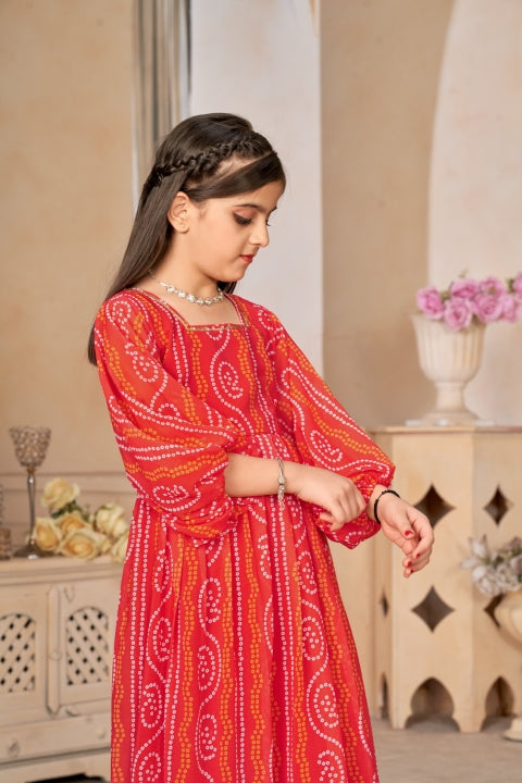 Heavy Georgette Digital Print Fully Flared Anarkali Gown for Girls Clothsvilla