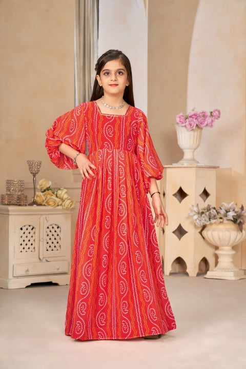 Heavy Georgette Digital Print Fully Flared Anarkali Gown for Girls Clothsvilla