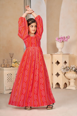 Heavy Georgette Digital Print Fully Flared Anarkali Gown for Girls Clothsvilla