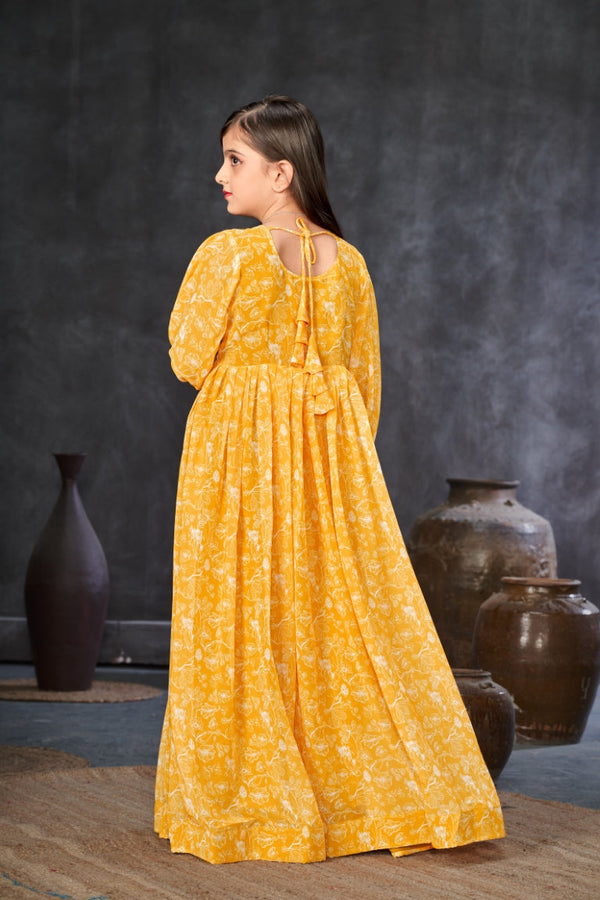 Heavy Georgette Digital Print Fully Flared Anarkali Gown for Girls Clothsvilla