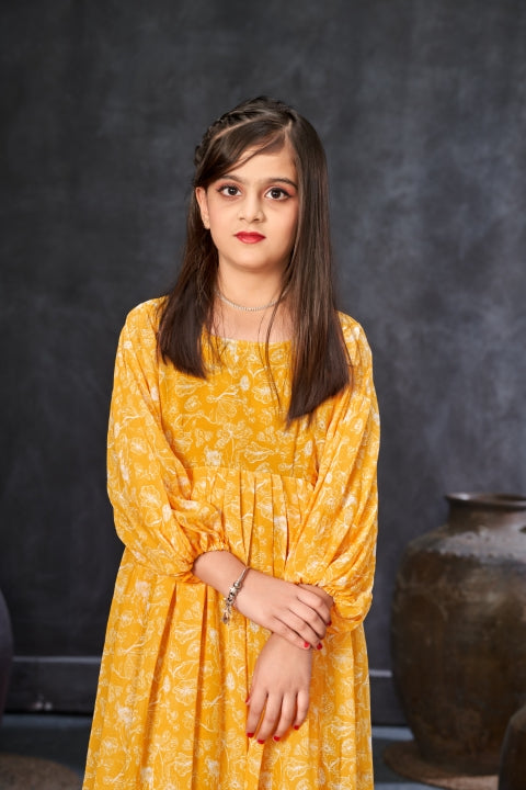 Heavy Georgette Digital Print Fully Flared Anarkali Gown for Girls Clothsvilla