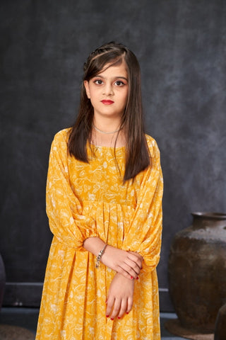 Heavy Georgette Digital Print Fully Flared Anarkali Gown for Girls Clothsvilla