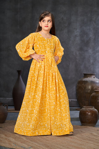 Heavy Georgette Digital Print Fully Flared Anarkali Gown for Girls Clothsvilla