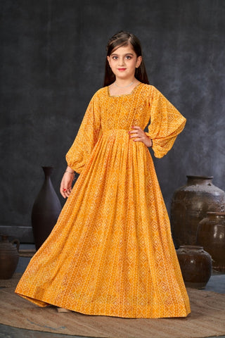 Heavy Georgette Digital Print Fully Flared Anarkali Gown for Girls Clothsvilla