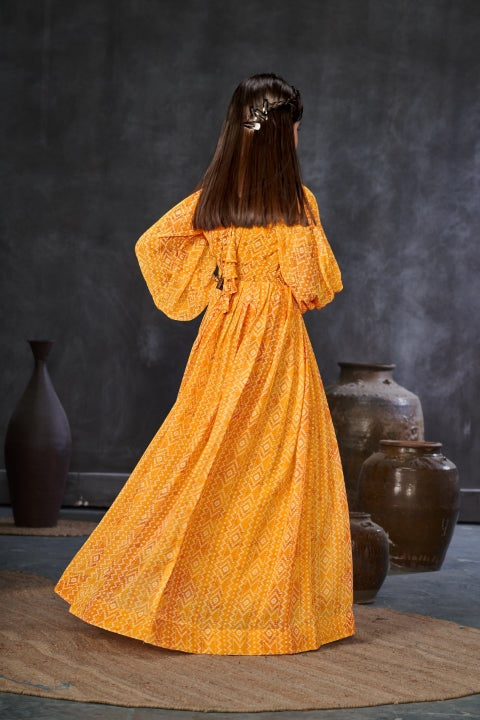 Heavy Georgette Digital Print Fully Flared Anarkali Gown for Girls Clothsvilla