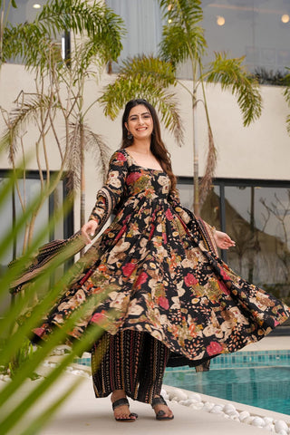 Heavy Mul Cotton Digital Print Anarkali Gown with Dupatta Clothsvilla