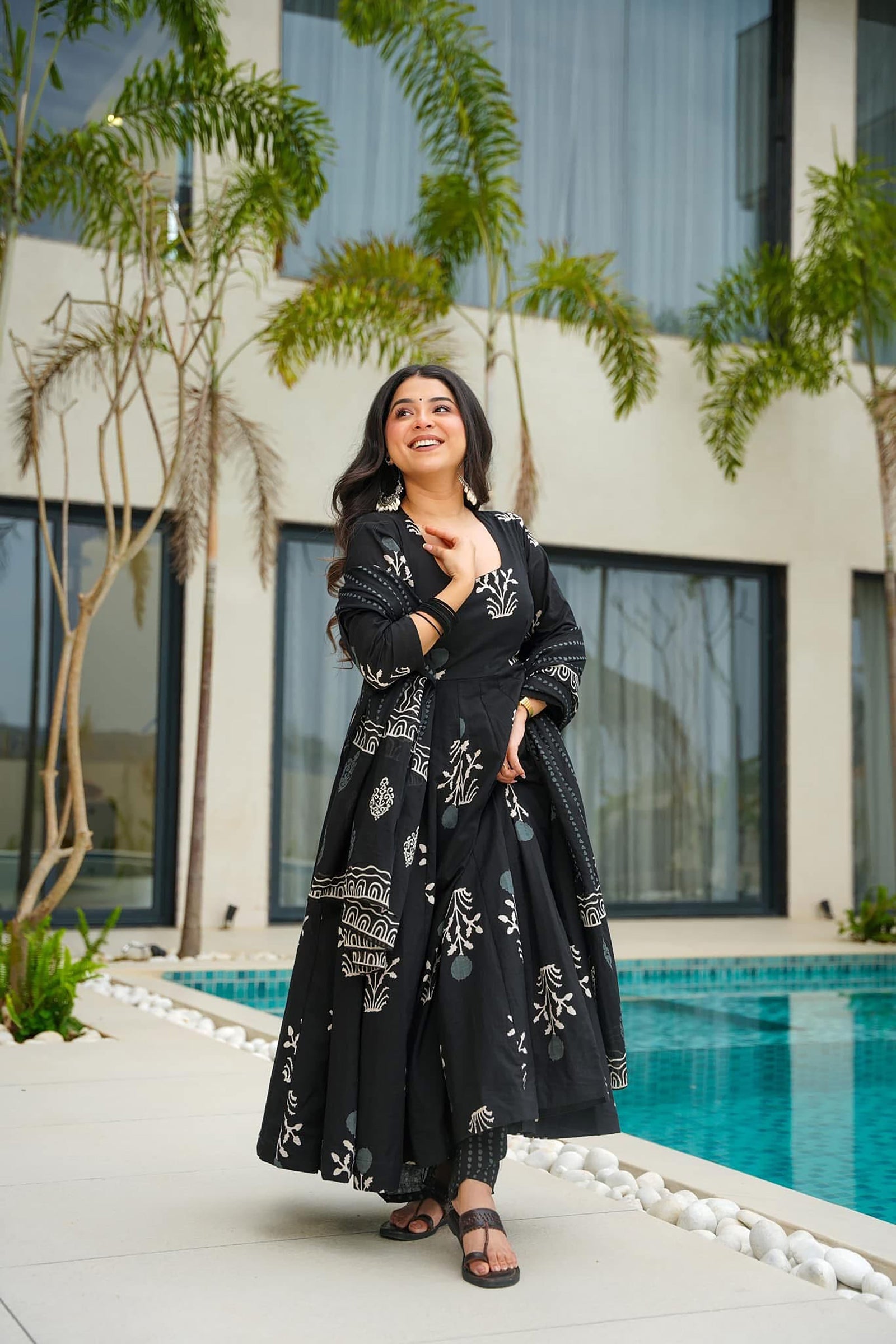 Heavy Mul Cotton Digital Print Anarkali Gown with Dupatta Clothsvilla