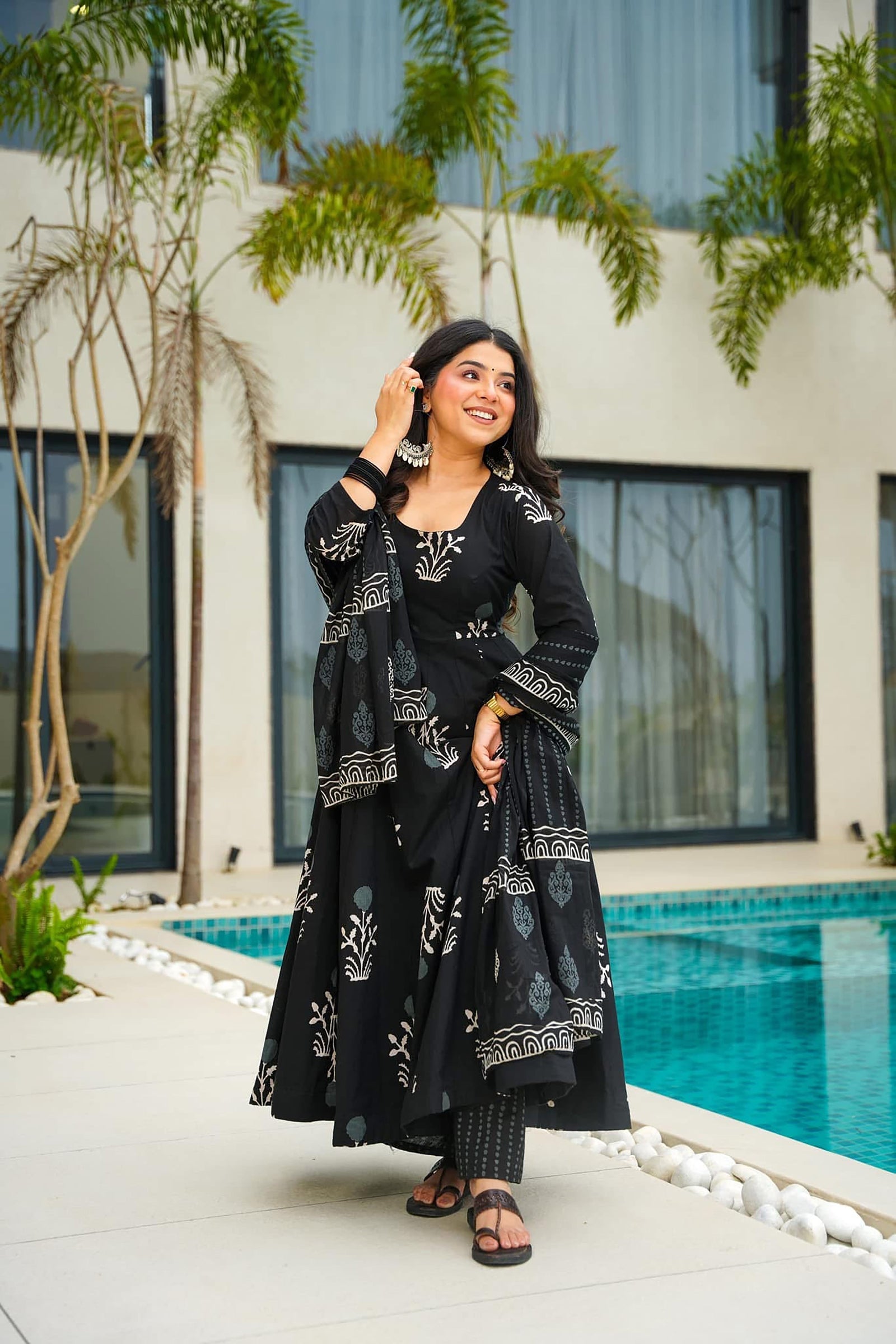 Heavy Mul Cotton Digital Print Anarkali Gown with Dupatta Clothsvilla