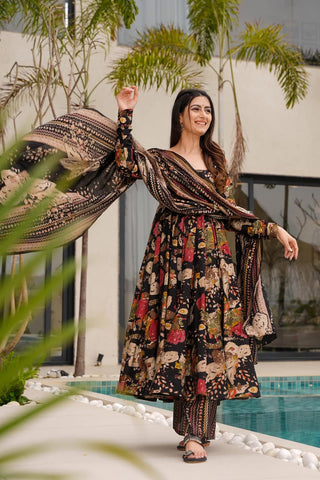 Heavy Mul Cotton Digital Print Anarkali Gown with Dupatta Clothsvilla