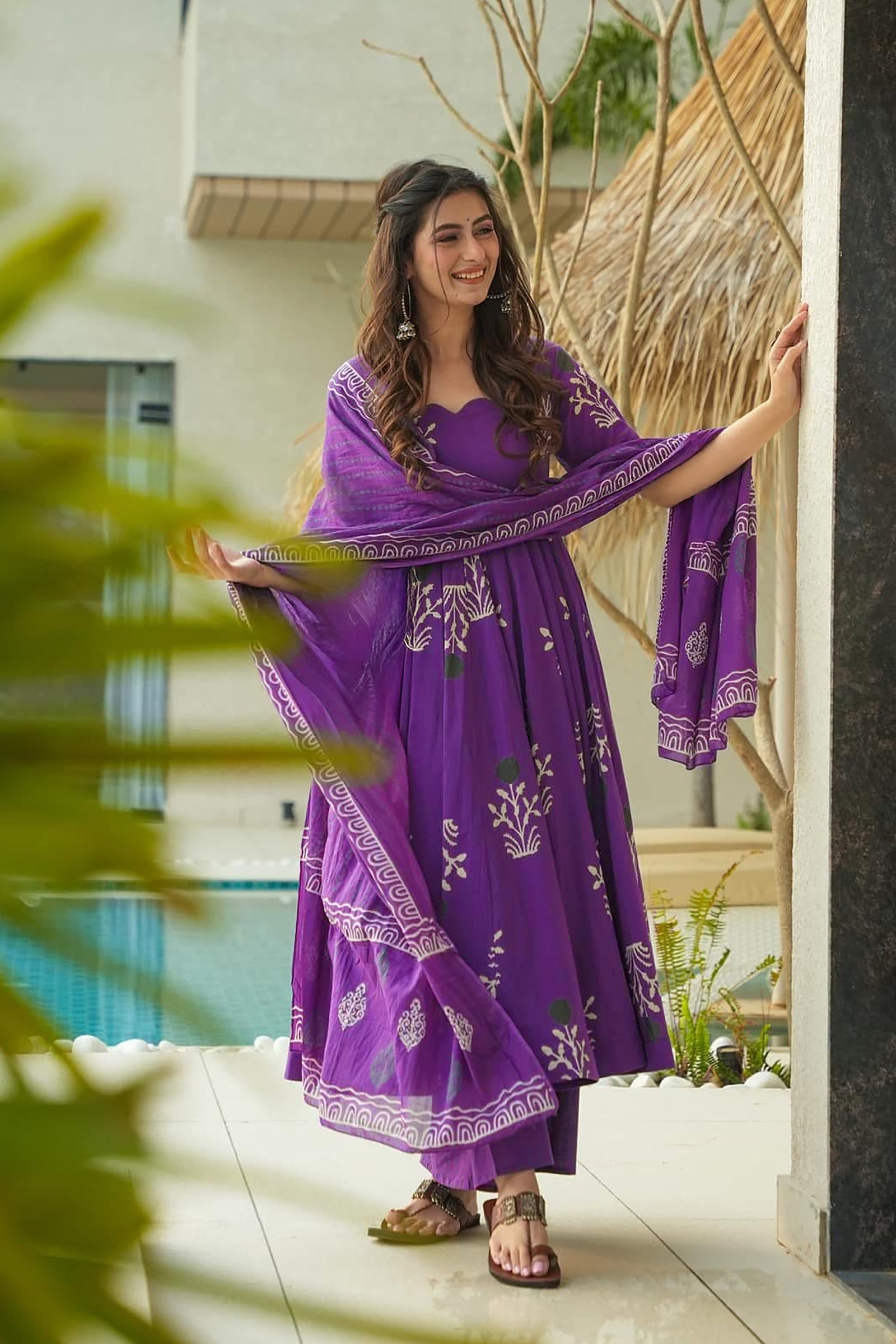 Heavy Mul Cotton Digital Print Anarkali Gown with Dupatta Clothsvilla