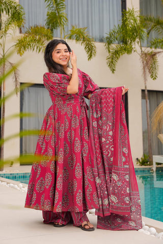 Heavy Mul Cotton Digital Print Anarkali Gown with Dupatta Clothsvilla