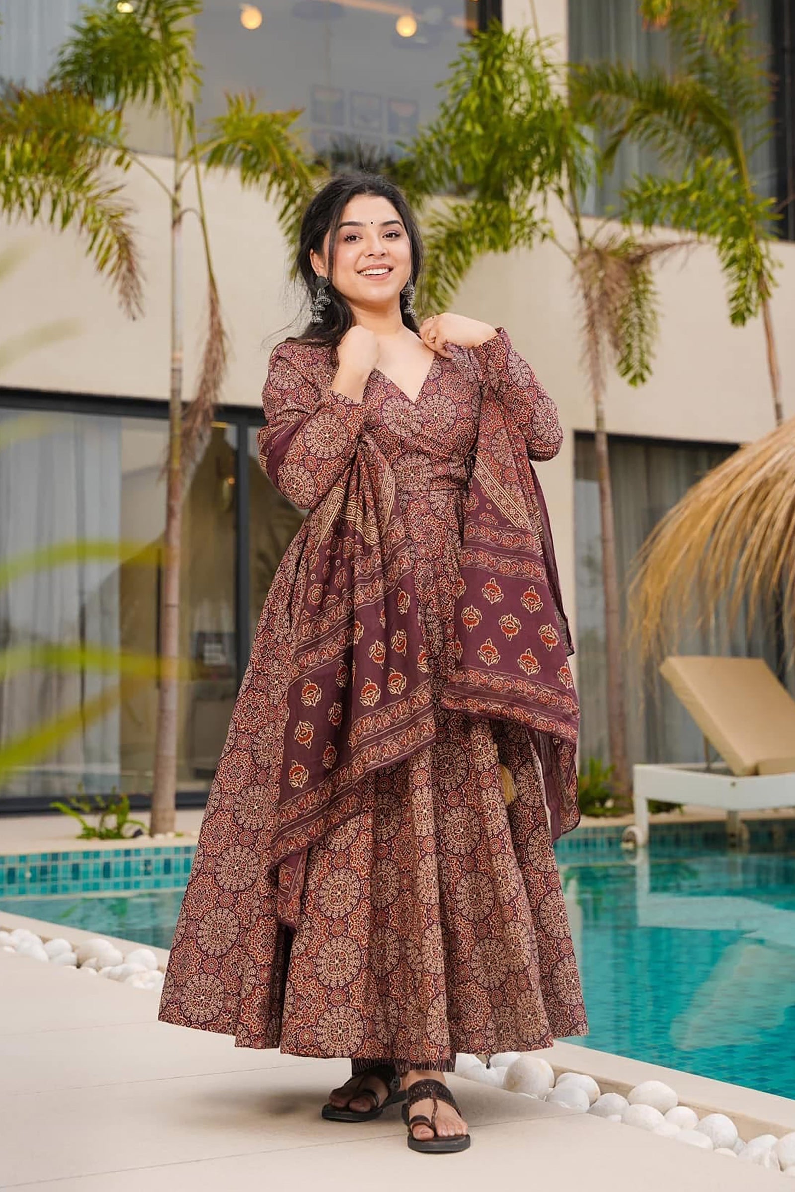 Heavy Mul Cotton Digital Print Anarkali Gown with Dupatta Clothsvilla