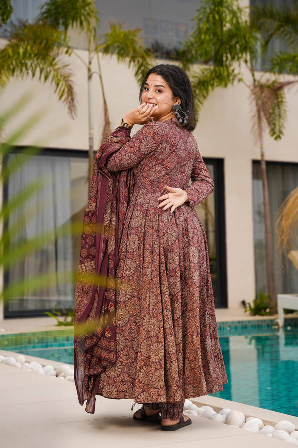 Heavy Mul Cotton Digital Print Anarkali Gown with Dupatta Clothsvilla