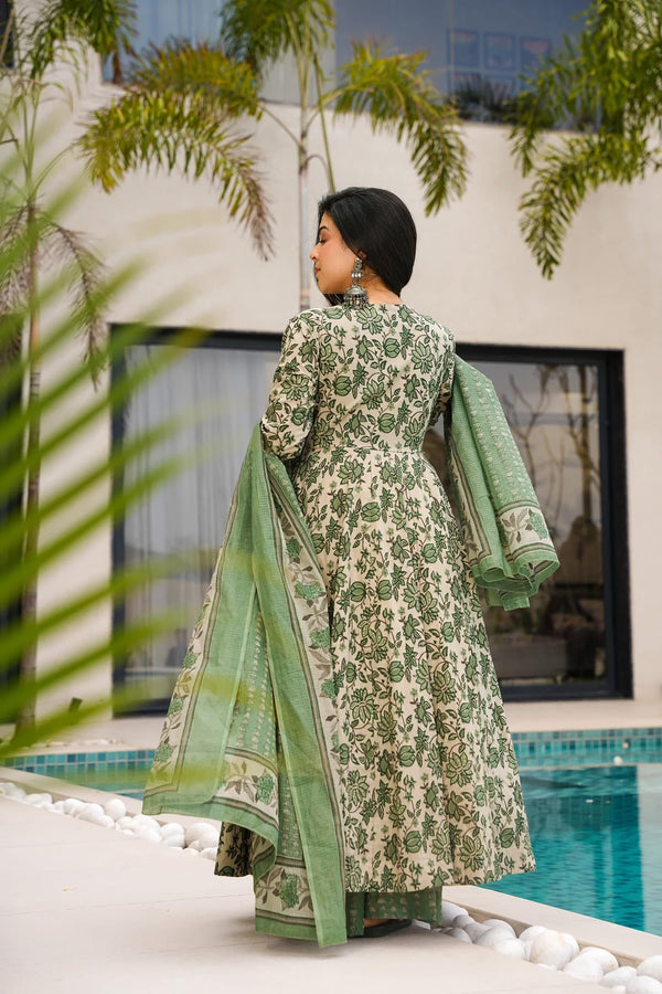 Heavy Mul Cotton Digital Print Anarkali Gown with Dupatta Clothsvilla