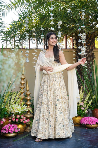 Heavy Rayon Digital Print Anarkali Gown with Georgette Dupatta Clothsvilla