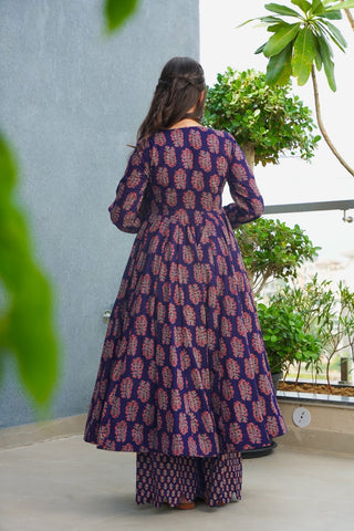 Heavy Rayon Digital Print Anarkali Kurti Pant Set Clothsvilla