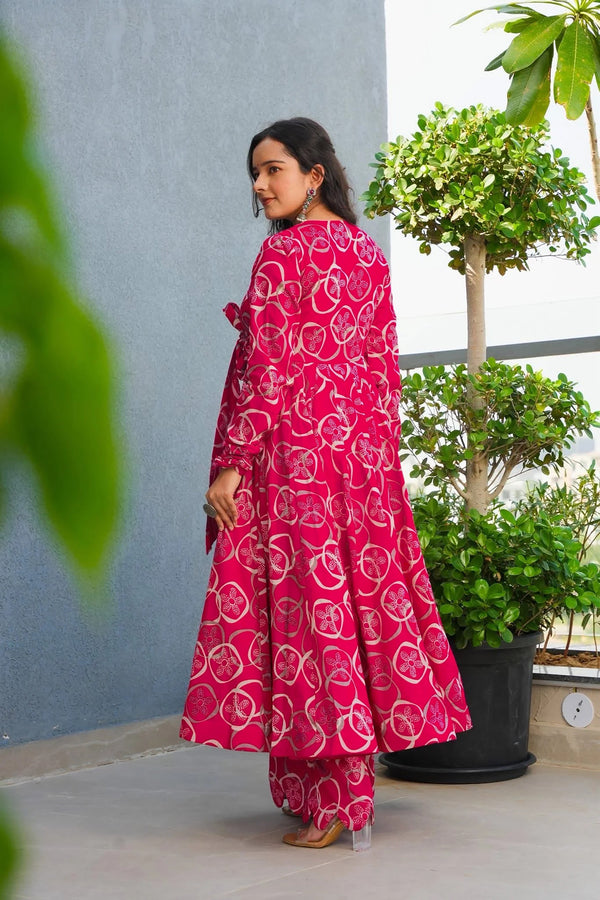 Heavy Rayon Digital Print Anarkali Kurti Pant Set Clothsvilla