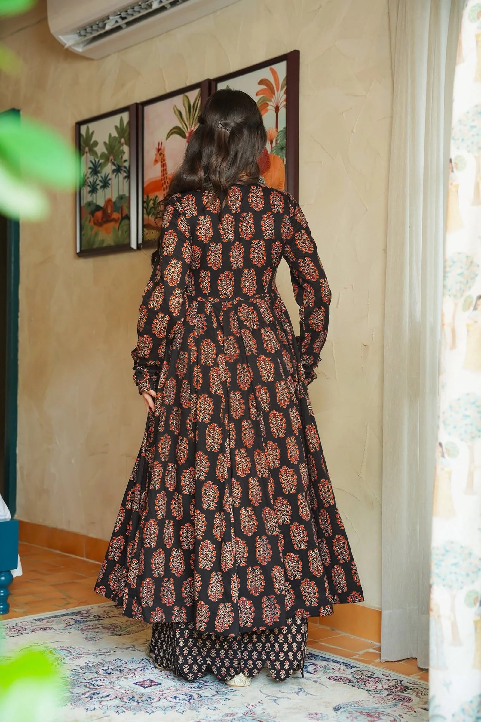 Heavy Rayon Digital Print Anarkali Kurti Pant Set Clothsvilla