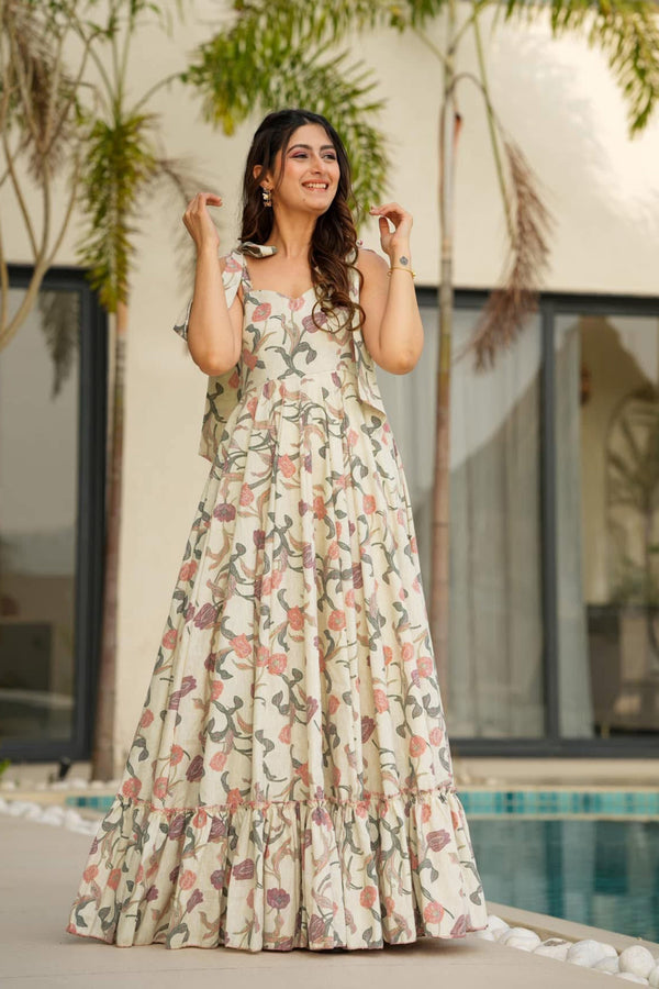 Heavy Rayon Digital Print Full Flare Anarkali Gown for Women Clothsvilla