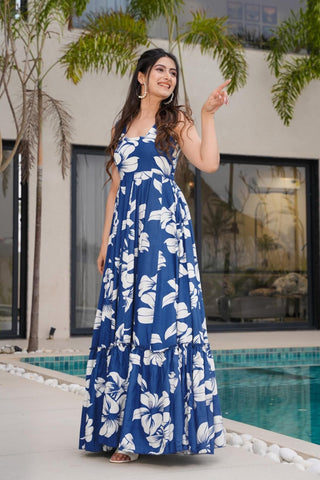 Heavy Rayon Digital Print Full Flare Anarkali Gown for Women Clothsvilla