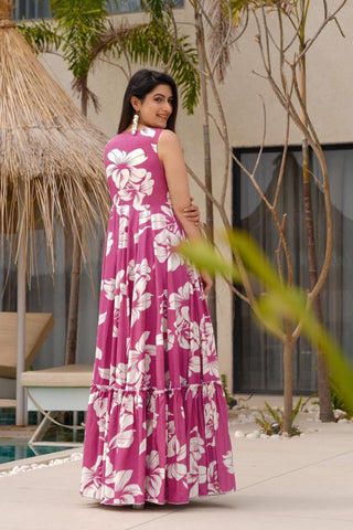 Heavy Rayon Digital Print Full Flare Anarkali Gown for Women Clothsvilla