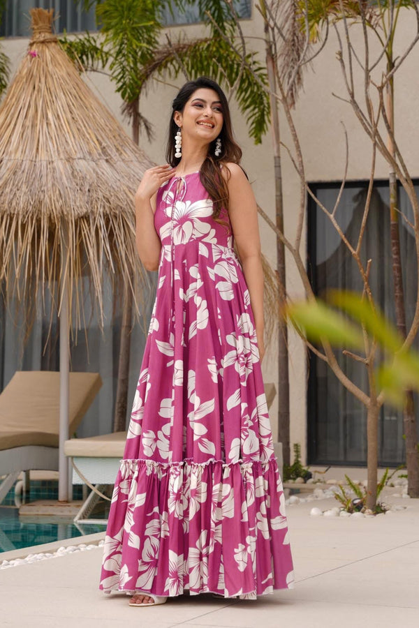 Heavy Rayon Digital Print Full Flare Anarkali Gown for Women Clothsvilla