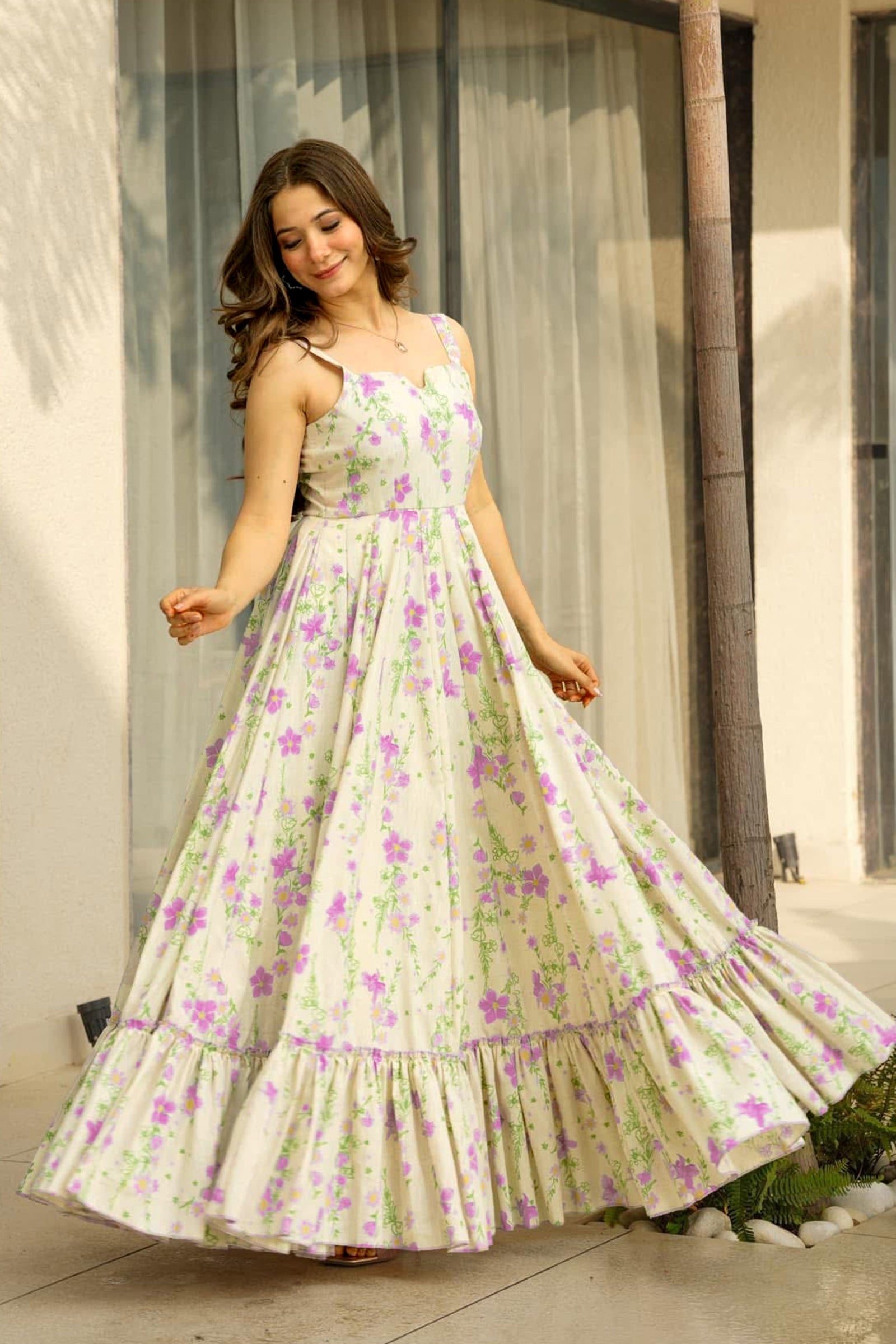 Heavy Rayon Digital Print Full Flare Anarkali Gown for Women Clothsvilla