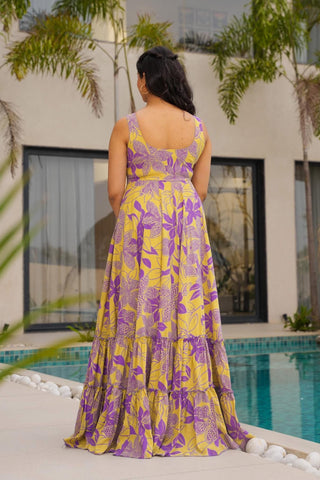 Heavy Rayon Digital Print Full Flare Anarkali Gown for Women Clothsvilla
