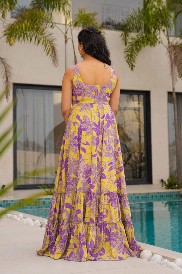 Heavy Rayon Digital Print Full Flare Anarkali Gown for Women Clothsvilla
