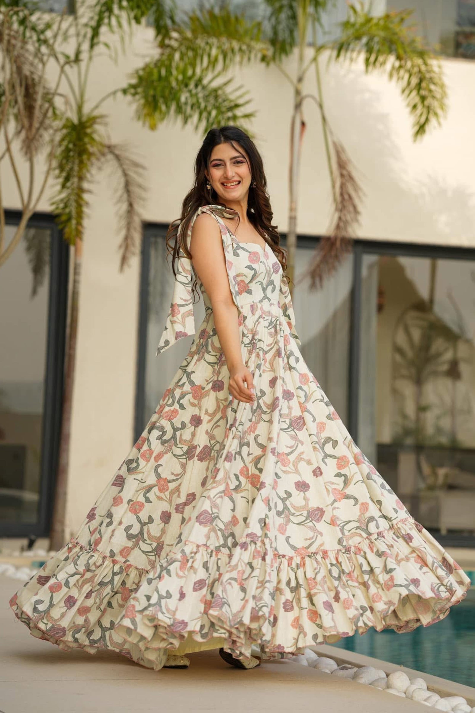 Heavy Rayon Digital Print Full Flare Anarkali Gown for Women Clothsvilla